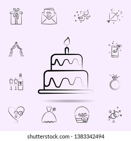 Wedding cake icon. Universal set of wedding for website design and development, app development