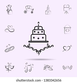 Wedding cake icon. Universal set of wedding for website design and development, app development