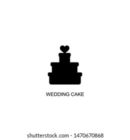 wedding cake icon vector black design
