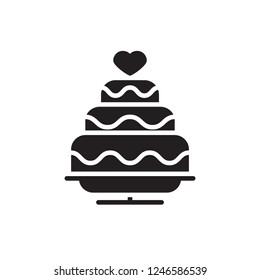 wedding cake icon vector design. glyph style design