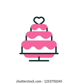 wedding cake icon vector design. icon design with modern style