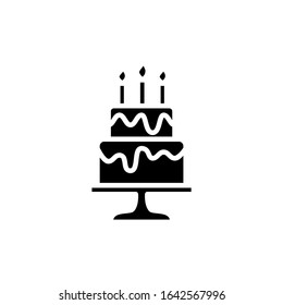 Wedding cake icon vector illustration. cake logo template. flat design style