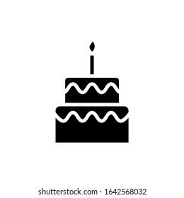 Wedding cake icon vector illustration. cake logo template. flat design style