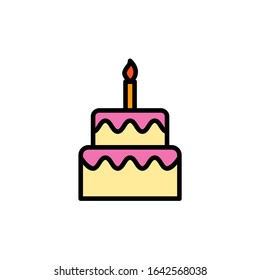 Wedding cake icon vector illustration. cake logo template. flat design style