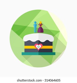 wedding cake icon, vector illustration. Flat design style with long shadow,eps10