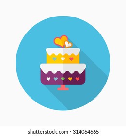 wedding cake icon, vector illustration. Flat design style with long shadow,eps10