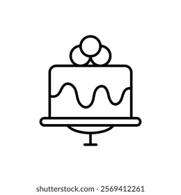 Wedding cake icon Vector logo outline