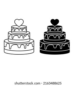 Wedding Cake icon vector. Marriage illustration sign. dessert symbol. sweet logo.