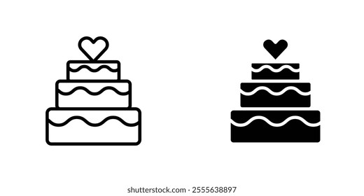 Wedding cake icons for app and websites.