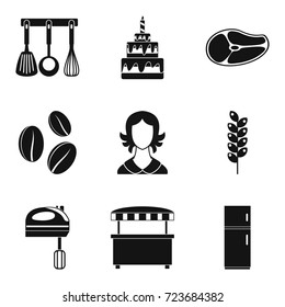 Wedding cake icons set. Simple set of 9 wedding cake vector icons for web isolated on white background