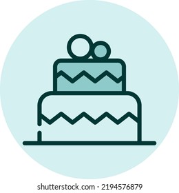 Wedding cake, illustration, vector on a white background.