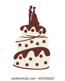 wedding cake isolated icon design, vector illustration  graphic 