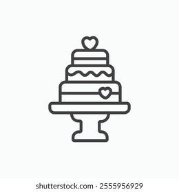 Wedding cake isolated icon. vector illustration.