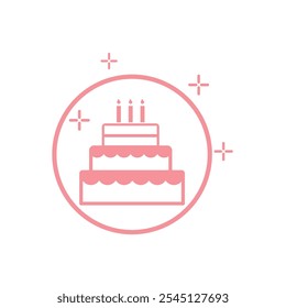 Wedding cake Isolated on white background icon illustration