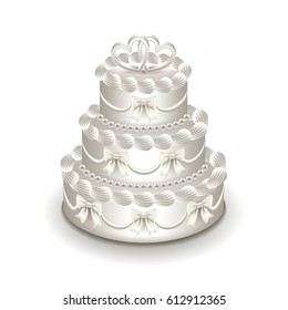 Wedding cake isolated on white vector