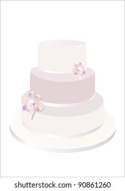 Wedding Cake Isolated On White Background. Vector