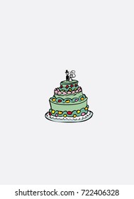 Wedding cake. isolated vector.
