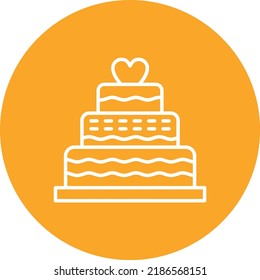 Wedding Cake line circle icon vector image. Can also be used for web apps, mobile apps and print media.