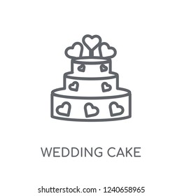 Wedding cake linear icon. Modern outline Wedding cake logo concept on white background from Birthday party and wedding collection. Suitable for use on web apps, mobile apps and print media.