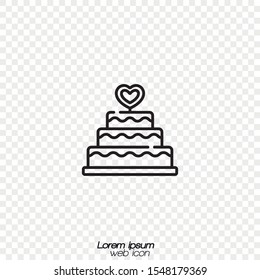 Wedding cake in a linear style.