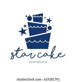 wedding cake logo concept in simple style