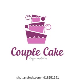 wedding cake logo concept in simple style