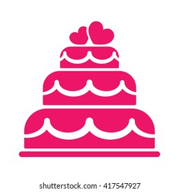wedding cake love couple pink red icon