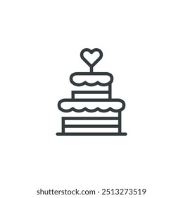 Wedding cake marriage icon, vector illustration