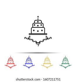 wedding cake multi color style icon. Simple thin line, outline vector of wedding icons for ui and ux, website or mobile application