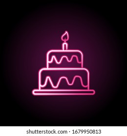 Wedding cake neon icon  Simple thin line  outline vector wedding icons for ui   ux  website mobile application