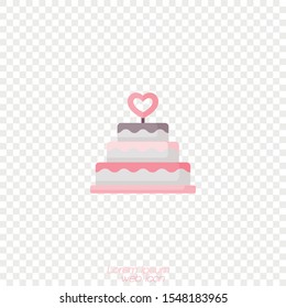 Wedding cake on an isolated background. In a flat style.