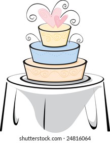 Wedding Cake on a Table