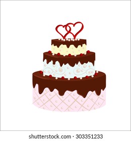 wedding cake  on a white background
