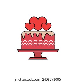 Wedding cake outline icon. Trendy Wedding cake logo concept on white background