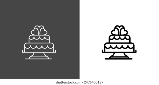 Wedding cake Outline Icon Vector Illustration