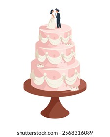 wedding cake pastry isolated design