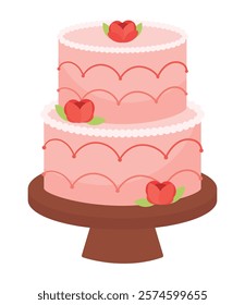 wedding cake pastry isolated design