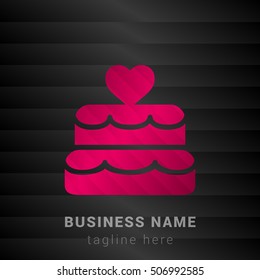 Wedding Cake Pink and black silk fashion premium icon / Logo