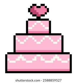 Wedding Cake Pixel Art Icon