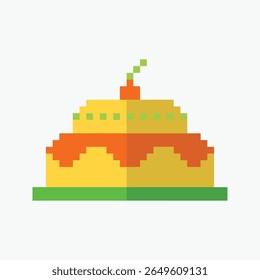 wedding cake pixel art icon vector illustration.