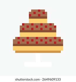 wedding cake pixel art icon vector illustration.