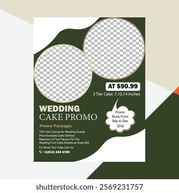 Wedding Cake Promo templates Flyer Design