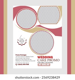 Wedding Cake Promo templates Flyer Design