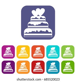 Wedding cake in simple style isolated on white background vector illustration