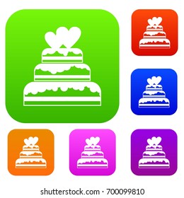 Wedding cake in simple style isolated on white background vector illustration