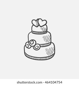 Wedding cake sketch icon for web, mobile and infographics. Hand drawn vector isolated icon.