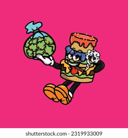 wedding cake smoking blunt and high face stoned from weed cannabis hold bud nug