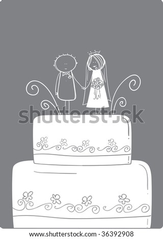 Wedding Cake Topper Stock Vector Royalty Free 36392908 Shutterstock