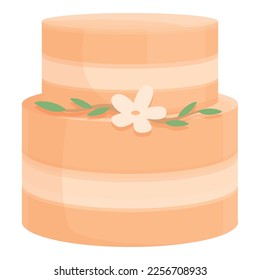 Wedding cake topper icon cartoon vector. Groom party. Bakery food
