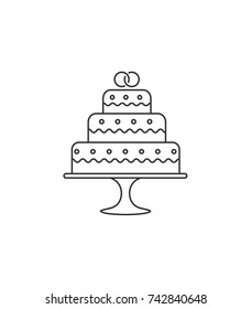 Wedding cake. Torte. Vector illustration